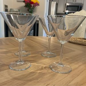 Crate and Barrel Martini Glasses. Set of 4.